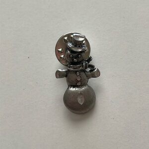 Mini Silver Snowman Pin